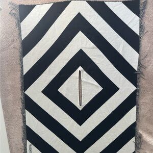 Valentino Monochrome Geometric Poncho